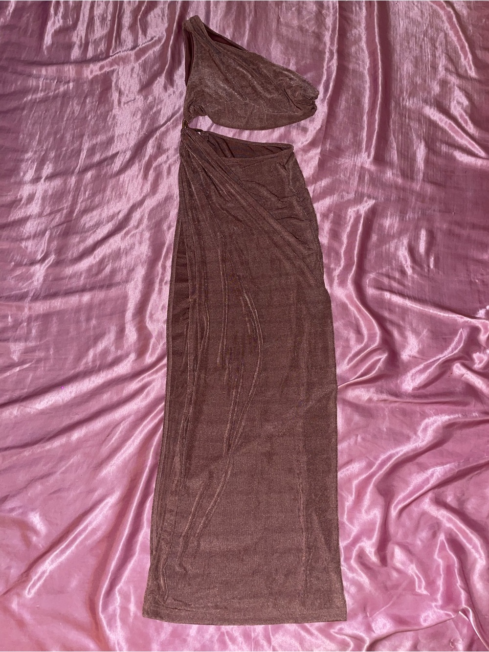 Prettylittlething Mauve Pink Slit Dress 🩷
